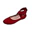 Red Faux Suede Ankle Strap