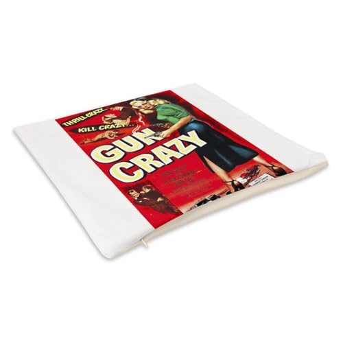 Coussin velours blanc de qualité supérieure affiche rétro Gun Crazy