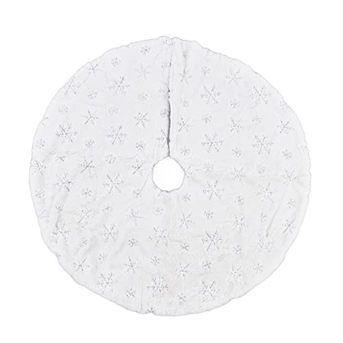 Saia Para árvore De Natal De 35 Polegadas Almofada De Pelúcia Branca Com Floco De Neve Para Decoraçã