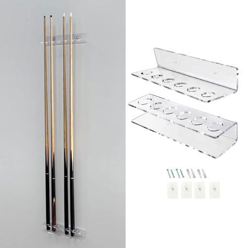 Rangement queues de billard mural acrylique transparent support autocollant - 3