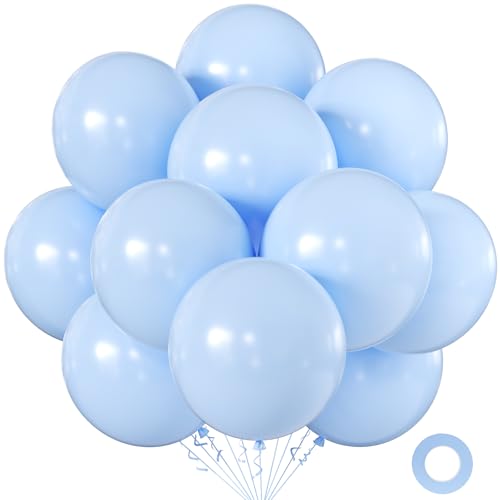 Image of KALOR 18 Inch Patel Blue Large Latex Round Balloons 30-Pack