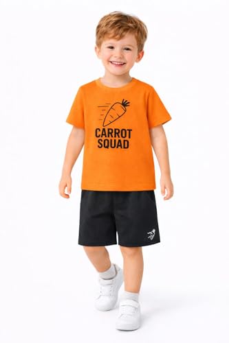 Image of HILEELANG Toddler Boy Summer Outfit Set 2 Piece Short Sleeve T Shirt and Short Soft Breathable Cotton Clothing Sets 2-7T