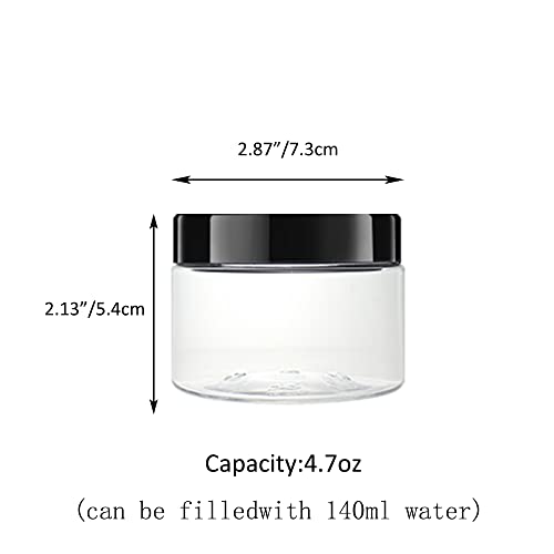 20 Pack 4 OZ Clear Plastic Slime Jars With Lids, A Spatula, A Pen &Labels - Refillable Low Profile Containers/Storage Favor Jars/Travel Jars For Cosmetic, Body Lotions, Sugar Scrubs by ZMYBCPACK2