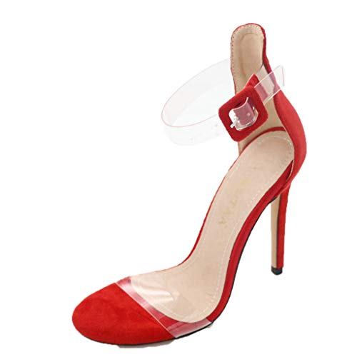 Sandalias de Mujer Tacones Finos Correa de Tobillo de Verano Zapatos de...