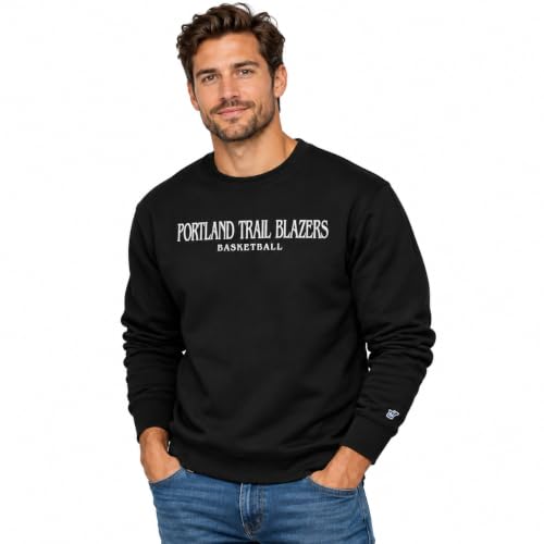 Portland Trail Blazers NBA Officially Licensed Crewneck Sweatshirt Thrift Embroidery, Secondary Color, Large