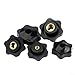 5PCS Star Knob Thumb Nuts, Six-Lobed Plastic and for Brass Hand Tightening Clamping Nuts for Machinery Equipment and Industrial Tools (5x25mm)