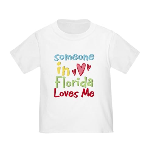 CafePress Someone in Florida Loves Me Toddler T Shirt Toddler Graphic Tee, 100% Cotton White