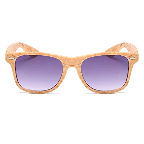 Armear Women 90s Classic Wood Square Sunglasses Retro Pastic Frame Eyewear UV4002