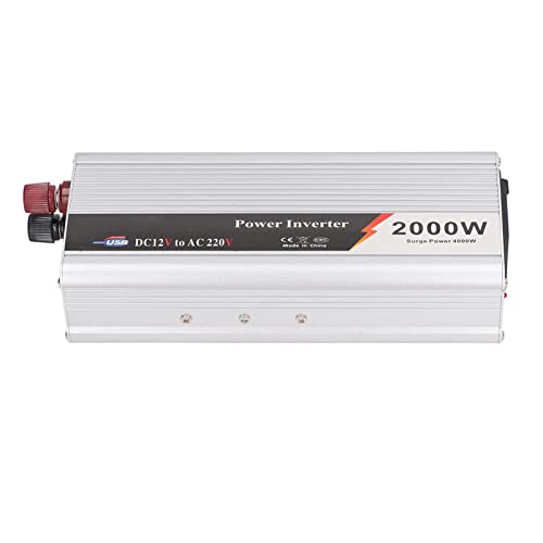 Inversor de coche 2000W DC 12V a AC 220-230V con salida USB 5V, inversor de onda sinusoidal