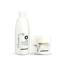 Expert Hair Sensation Straightening & Smoothing Kit Texturizing Cream + Gold Repair Mask for Ultimate Hair Transformation- At Home Keratin Treatment for Straight, Silky, Moisturized Hair