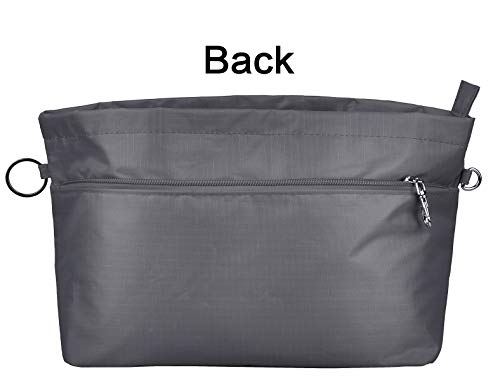 Vercord Purse Organizer Insert Bag Tote Handbags Pocketbook Inserts Organizers Zipper 11 Pockets Grey Large #TOP4