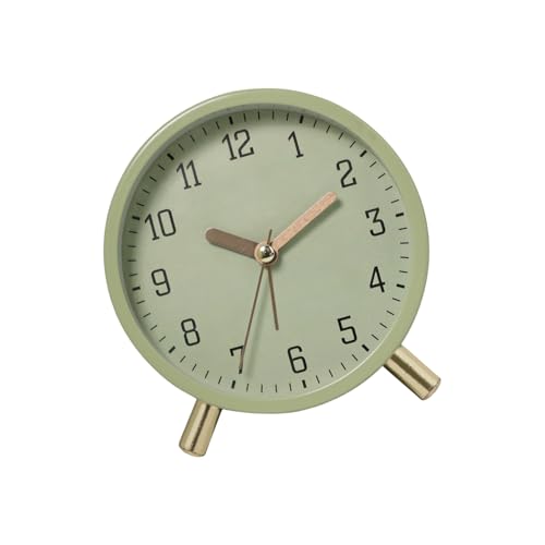 KACCDE Reloj despertador redondo y silencioso con función de luz nocturna para decoración de habitación de niños, reloj de mesa minimalista simple