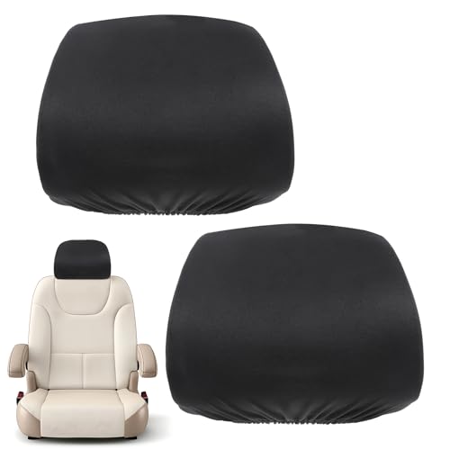 JIYIN 2 Auto Kopfstützenbezüge,Waschbar und Staubdicht Kopfstützenschutz für Autositze, Elastische Auto-Kopfstützenbezug