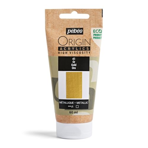 Pébéo - Origin Acrylics 60 ml - Peinture Acrylique Éco-Conçue - Haute Viscosité - Finition Métallique - Liant 100% Recyclé - 96% de Matières Premières...