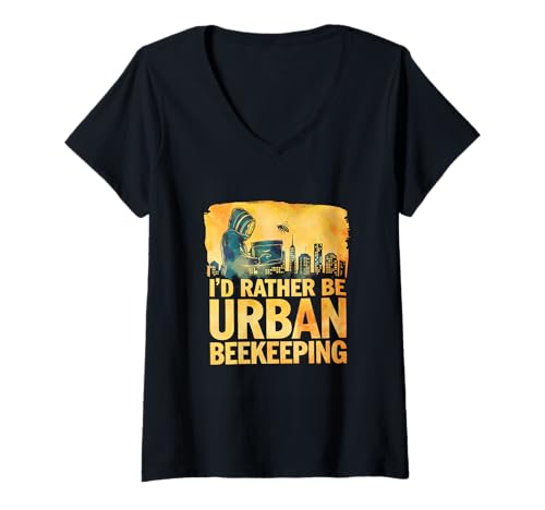 Mujer I'd Rather Be Urban Apicultura Funny City Apicultor Abejas Fans Camiseta Cuello V