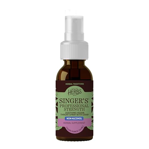 Herbs Etc. Singer's Saving Grace Professional Strength Non-Alcohol Spray - Herbal Support for Soothing Throat - Throat Comfort Spray with Yerba Mansa & Licorice - 1 fl oz (About 75 Servings)