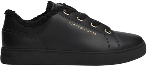 Tommy Hilfiger Damen Cupsole Sneaker Casual mit Teddy-Fell, Schwarz (Black), 36 – Ansicht 5