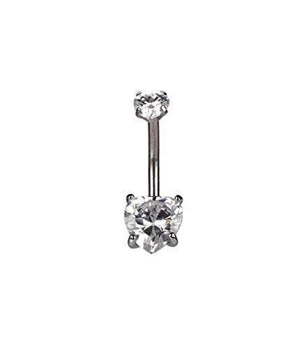 Preisvergleich Produktbild SIX Bauchnabelpiercing mit Zirkoniasteinen in Herzform - 10mm (739-498)