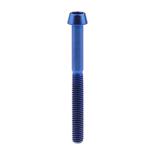 Image of Titanium Ti Bolt M5 9 16 18 20 25 30 35 40 45 50 55 60mm Tapered Head Screws Pack of 4 (M5x55mm, Blue)