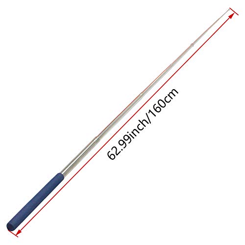 Image of Othmro 1Pcs Hollow Telescopic Teachers Pointer, Teaching Pointer Stick for Classroom, Metal Hand Retractable Pointer Extended Length 63 inch, Handheld Presenter Whiteboard Pointer (Blue)