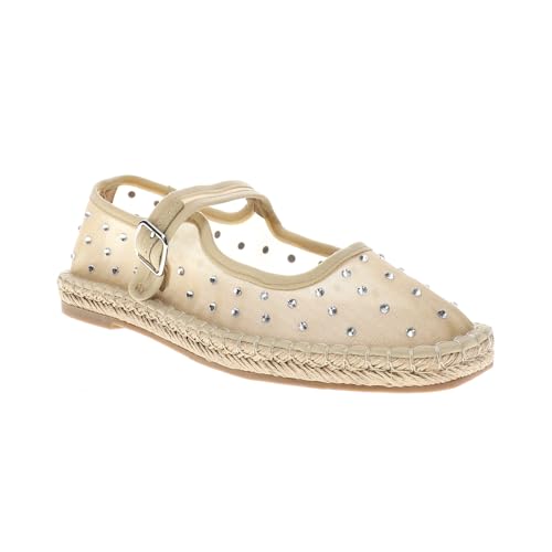 Coconuts by Matisse Womens Meg Rhinestone Mary Jane Espadrille Flats Casual - Beige2