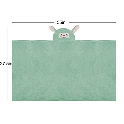 Image of ROMASA Baby Bath Towel Ultra Soft Hooded Towel Highly Absorbent Bathrobe Blanket Toddlers Shower Gifts for Boys Girls- 27.5 inch x 55 inch (Green)