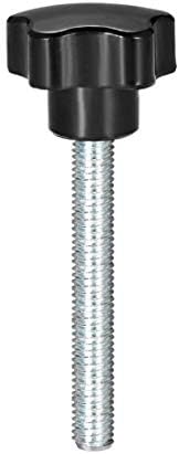 uxcell Star Knob Grip M10 x 80mm Male Thread Steel Zinc Stud Replacement PP
