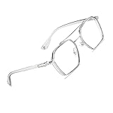 Voolga Blaulichtfilter Brille Ohne Stärke Retro Fake Brille Fashion Für Computer/Smartphones/Tablets Dekobrille mit Brillenetuis und Brillenputztuch C2