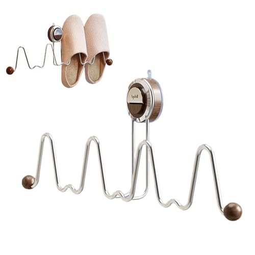 Zapatero montado en la Pared | Zapatero de Pared de Acero Inoxidable | Estantes Resistentes, Organizador Multifuncional de Secado con para Zapatos, Calcetines, Ropa, balcón, apartamento, Hotel