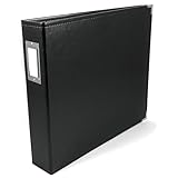 We R Memory Keepers 12x12 Photo Album - Faux Leather with 5 Page Protectors and Spine Label - Snag-Free D-Ring Scrapbooking Memory Album, Acid-Free, Black