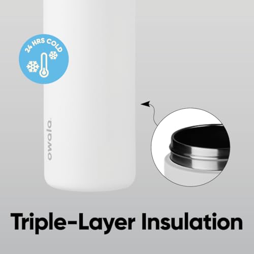 Owala FreeSip Insulated Stainless Steel Water Bottle with Straw, BPA-Free Sports Water Bottle, Great for Travel, 32 Oz, Shy Marshmallow