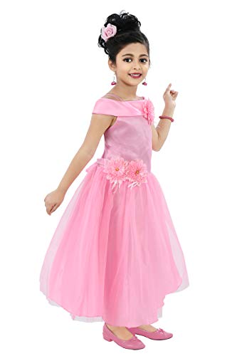 Image of Chandrika Kids Floral Applique Festive Gown Dress for Girls.