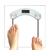 Balança Digital Para Banheiro e Academia Corporal 180 Kg Eletrônica LCD Em Vidro Temperado