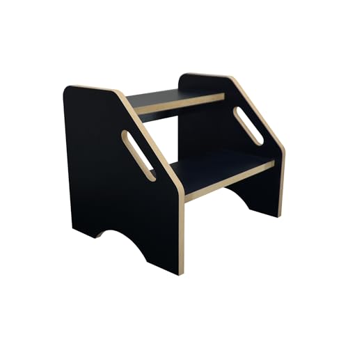 Escada Escadinha 2(dois) Degraus Maca Estetica Multiuso Banqueta Banco Mdf (Preto)