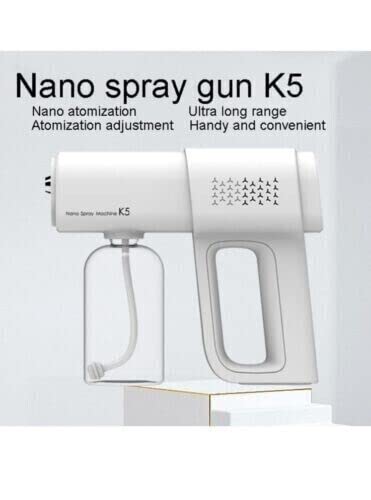 PISTOLA A SPRUZZO DISINFETTANTE IGIENIZZANTE, SPRUZZATORE A VAPORE PORTATILE RICARICABILE USB, PISTOLA DISINFETTANTE CON 380ML DI CAPACITA', DISINFETTANTE PER CASA, SCUOLA E GIARDINO - DISCORAMA®