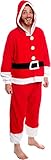 Christmas Adult Onesie - Santa, Snowman, Elf Costume - Holiday One Piece Cosplay Suit for Adults, Women and Men Stocking Gift