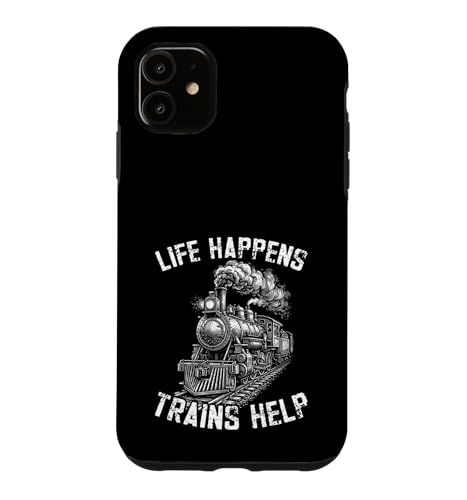 Life Happens Trains Help �@�֎� �ʔ��� �X�}�z�P�[�X iPhone 11 �p