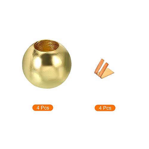 Image of MECCANIXITY Pull Cord Tassels Window Blind Extender Chain Drop Knobs Ball Pull Ends Gold Tone, for Curtain Blinds Shades Light Ceiling Fan Pull Switch, Pack of 4