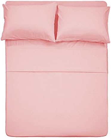 Best Season 1800 Thread Count Microfiber Fade Resistant Bed Sheet Set, 4 Piece, Full, Blush Pink
