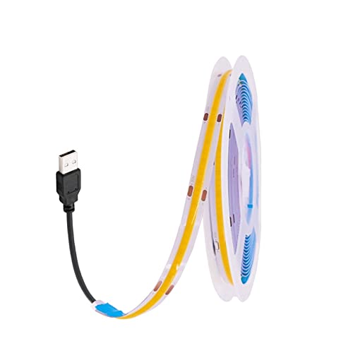 Tira LED COB lineal regulable USB de 5V con 320 LED de alta densidad en color blanco
