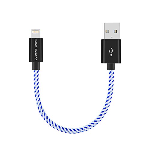 CableCreation Short Lightning Cable 0.5FT [MFi Certified], Braided iPhone Charging Cable Data Sync Cord, Compatible with iPhone 11