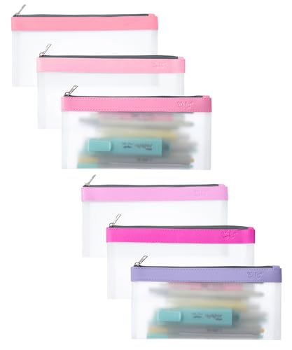 Image of Mr. Pen- Clear Pencil Pouch, 8.50 inchx4.25 inch, 6 Pack, Durable TPU Material | Medium Water-Resistant Pencil Bags with Smooth Zipper, Multipurpose Clear Pouch for Stationery, School, Office