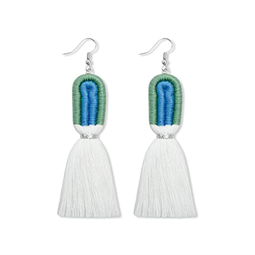 SALAN Brincos de borla de arco-íris declaração boho boêmio Macrame Fringe jóias pendentes para mulheres menina arco-íris extra grande