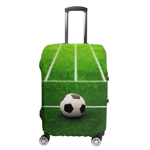 Grass Field Soccer Playground Luggage Cover, Washable Elastic Suitcase Cover Protector Fit 18-32 Inch Luggage