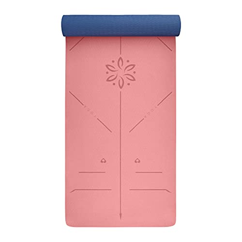 Image of YOGATI Yoga Mat with Alignment Lines. Exercise mat with carry strap. Pilates mats for yoga or Fitness. Non slip Workout Mat. Thick Yoga Mats for women and men. Gym mats for home. Yoga matt thick.