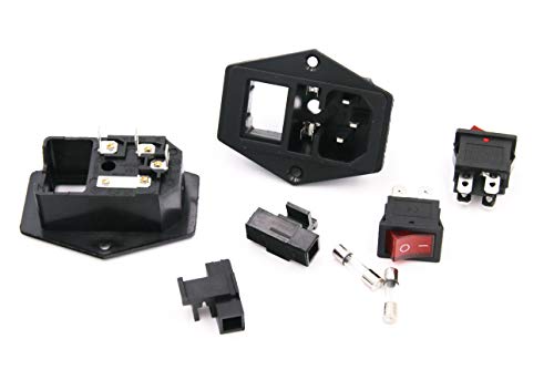 2 Pcs 3 Pin Iec320 C14 Inlet Module Plug 5A Fuse Switch Male Power Socket 10A 250V For Lab Equipment Medical Devices #TOP1