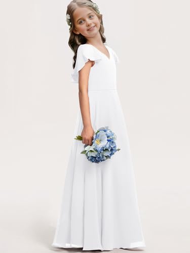 Kids Junior Bridesmaid Dresses Chiffon Flower Girl Dress for Teen Girl Long Party Pageant Gowns3