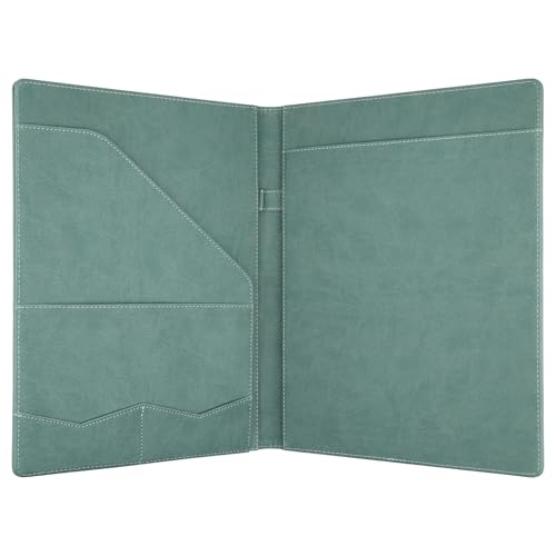 Image of Professional Padfolio Portfolio Binder, Faux Leather, Green