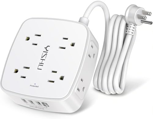 6 Ft Surge Protector Power Strip - 8 Widely Outlets with 4 USB Po...