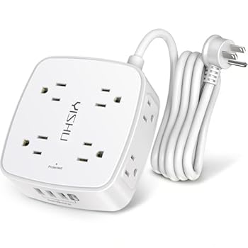 【4+4 Outlets Power Strip with 4 USB Ports】- The 3-side power strip with 8AC widely outlets and 4 USB charging ports total 4.2A, each USB A port features 5V/2.4A Max output. USB C charging port features 5V/3A MAX. can power up to 12 devices simultaneo...
